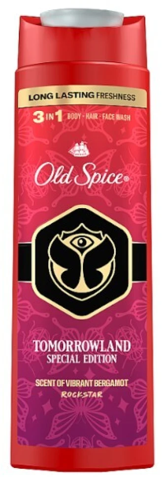 Old Spice dušo želė vyrams Tomorrowland Rockstar 3 in 1 (kūno, plaukų ir veido prausiklis), 400 ml