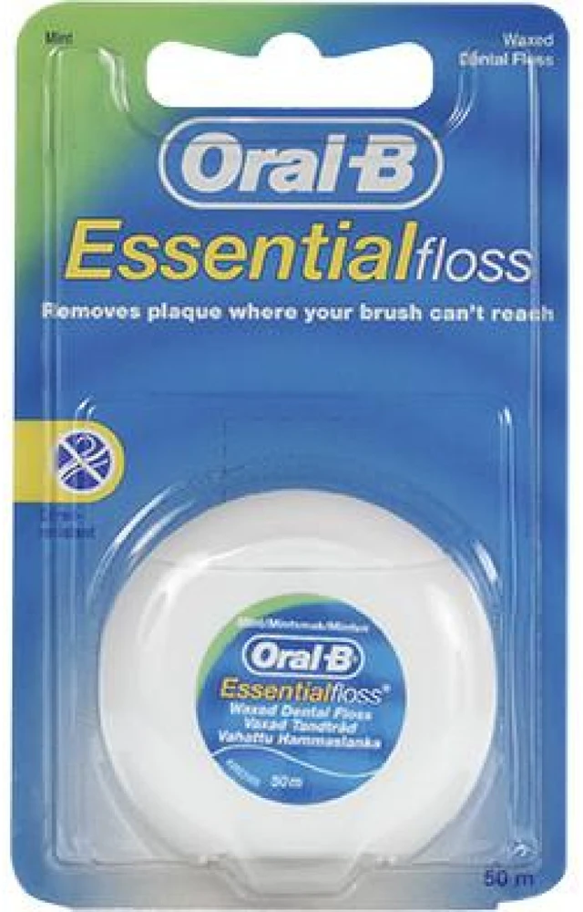 Oral-B Essential Floss vaškuotas tarpdančių siūlas, 50m