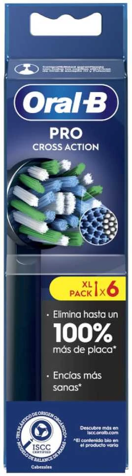 Oral-B Pro Cross Action Juodas Refill dantų šepetėlio antgaliai, 6 vnt
