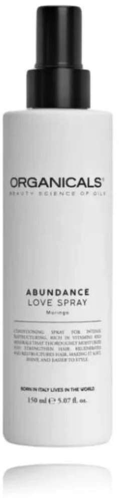 Organicals Abundance Love Purškiklis Moringa purškiklis pažeistiems, sausiems plaukams, 150 ml