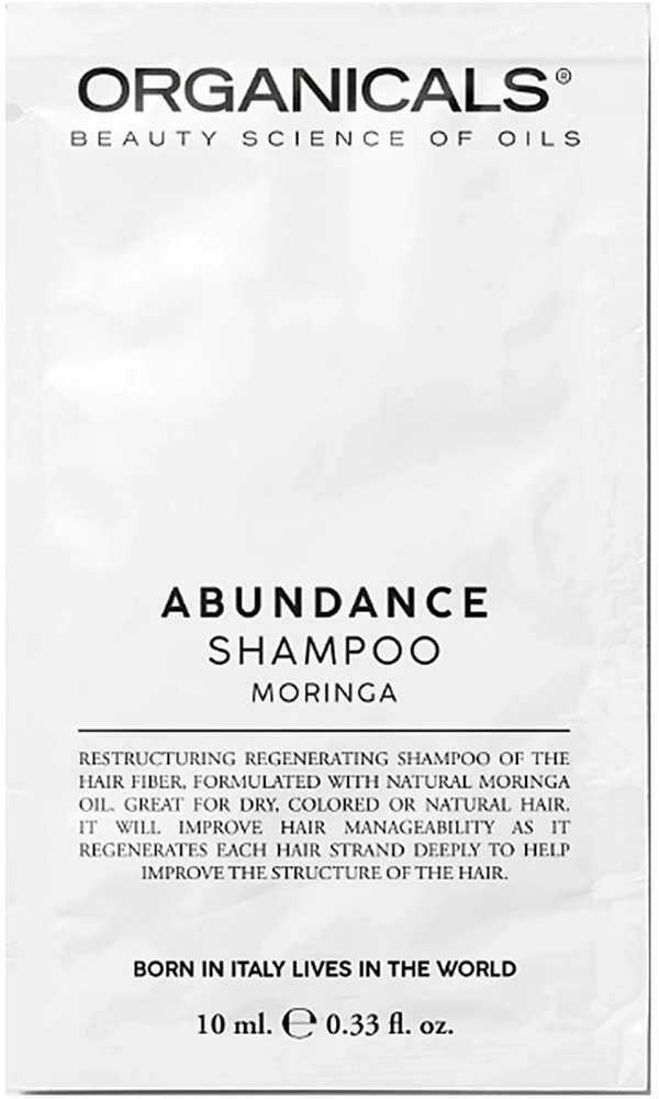 Organicals ABUNDANCE Restructuring Šampūnas Moringa šampūnas, 10 ml