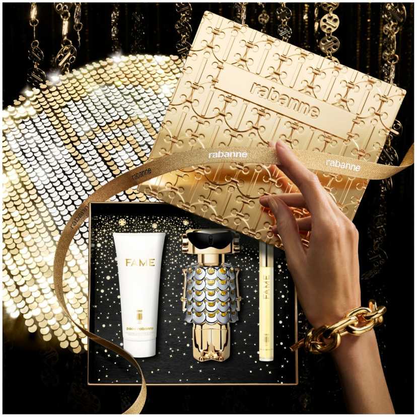 Paco Rabanne Fame rinkinys moterims (EDP, 80 ml + kūno losjonas, 100 ml + EDP, 10 ml)
