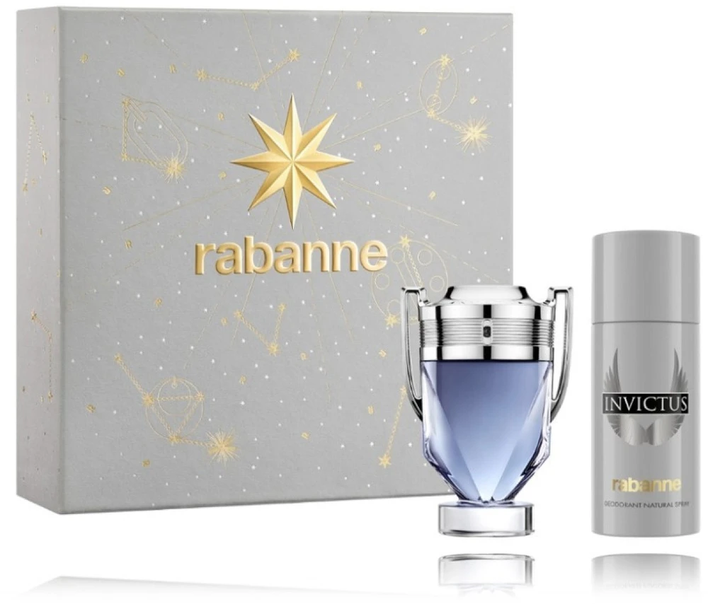 Paco Rabanne Invictus Set rinkinys vyrams (EDT, 100 ml + purškiamas dezodorantas, 150 ml)