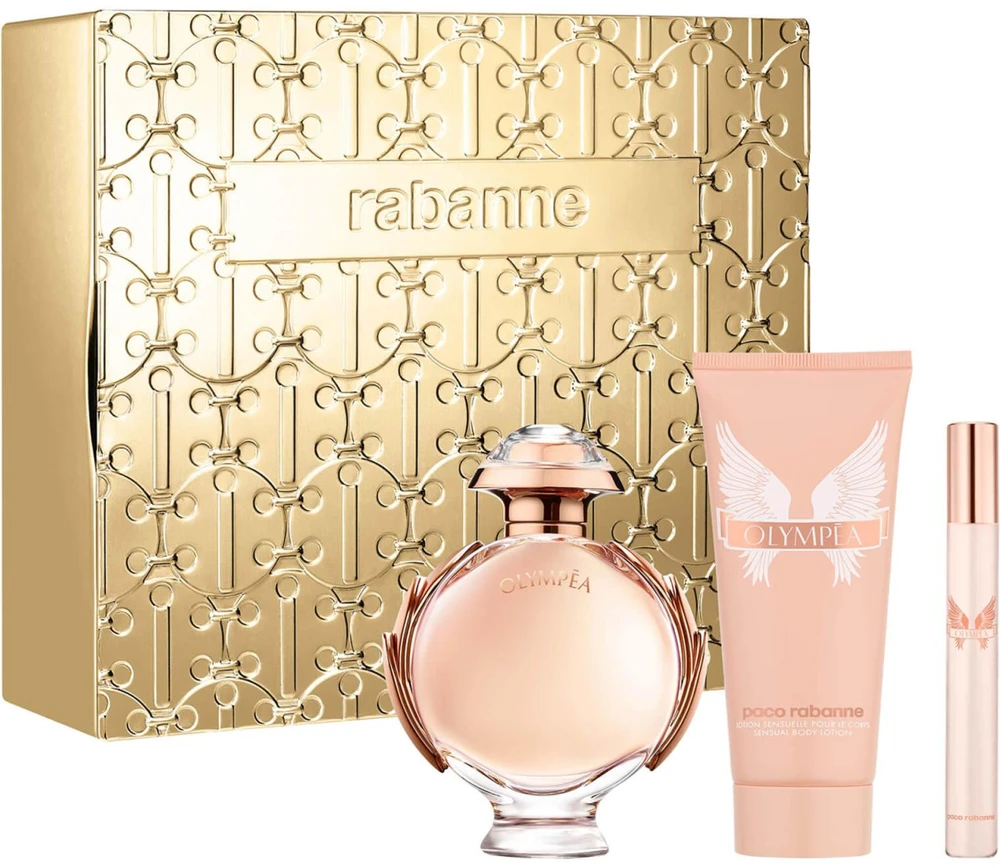 Paco Rabanne Olympea rinkinys moterims (kvepalai EDP, 80 ml + EDP, 10 ml + kūno losjonas 100 ml)