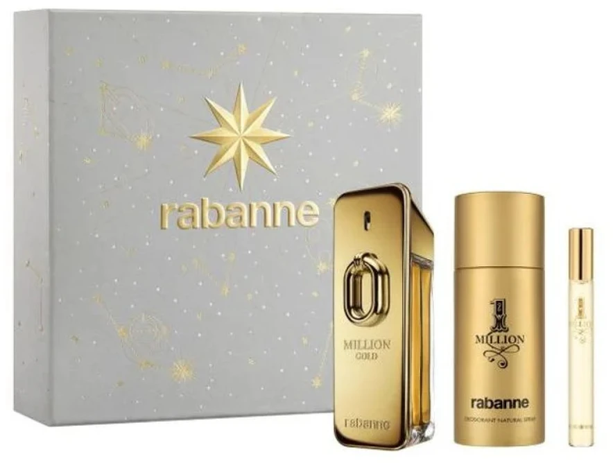 Paco Rabanne Rabanne Million Gold EDP Intense Purškiklis, 100 ml Set 3 Pieces