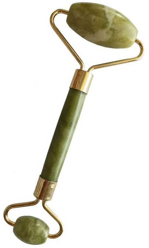 Palsar 7 Masažo volelis ir plokštelė Guasha žalias xiuyan žadeitas ("Light Žalias Xiuyan Jade Roller" - Gua Sha rinkinys)