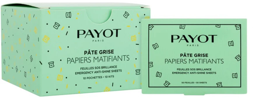 Payot Pâte Grise SOS Matifying Papers Gloss servetėlės sugeriančios riebalų perteklių ir akimirksniu matinanti odą 10x50 vnt