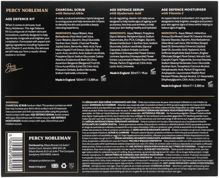 Percy Nobleman Age Defence Kit Veido priežiūros priemonių rinkinys vyrams, 1vnt