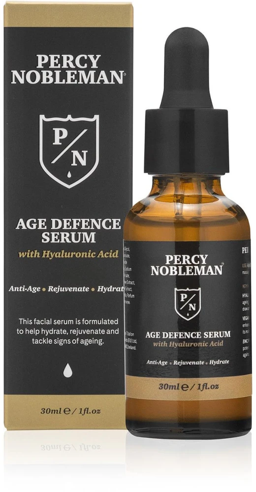 Percy Nobleman Age Defence Serum Atkuriamasis veido serumas su hialurono rūgštimi, 30 ml