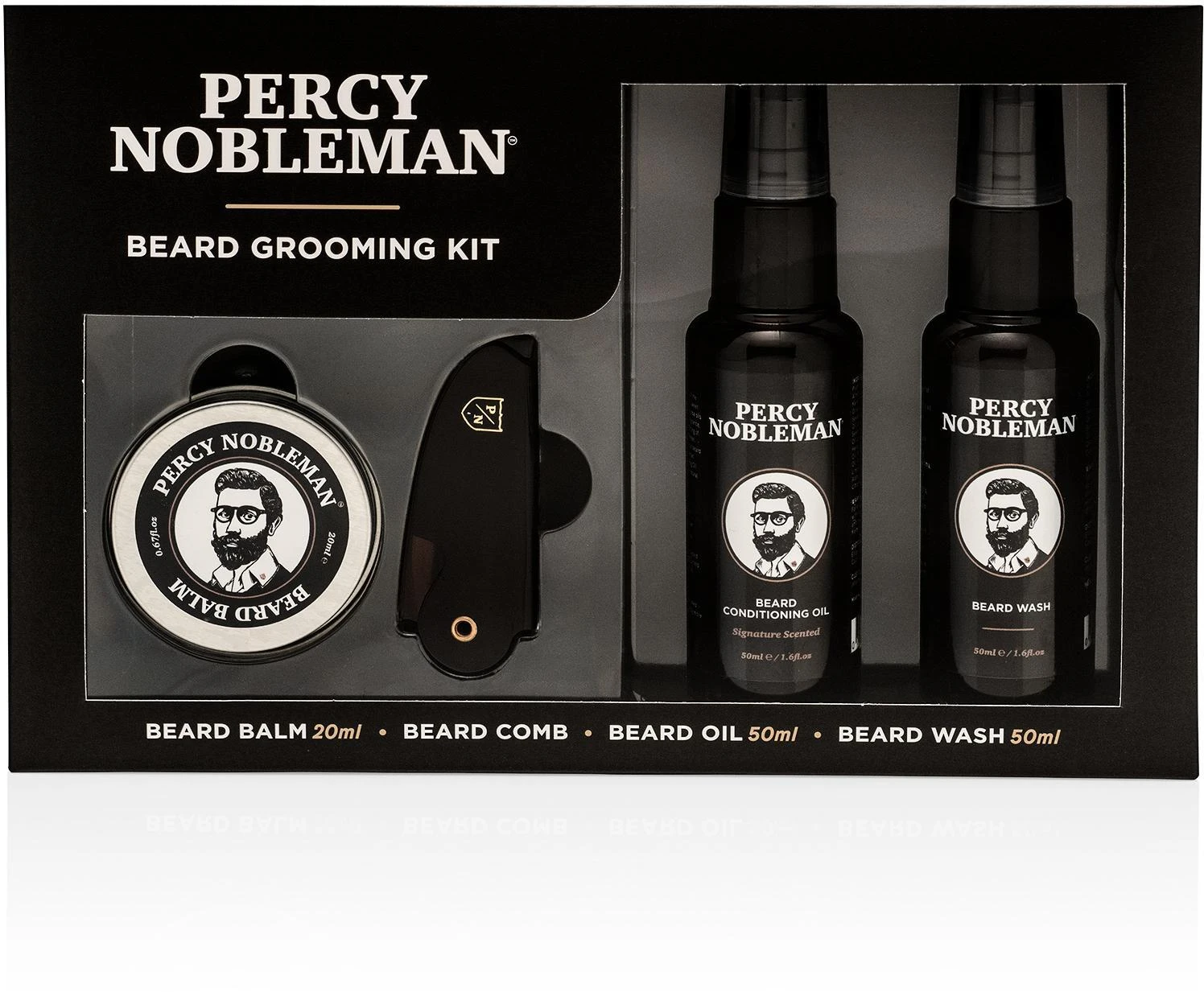 Percy Nobleman Beard Grooming Kit Barzdos priežiūros rinkinys, 1 vnt.