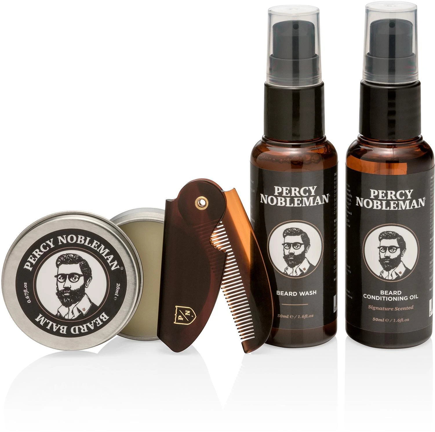 Percy Nobleman Beard Grooming Kit Barzdos priežiūros rinkinys, 1 vnt.