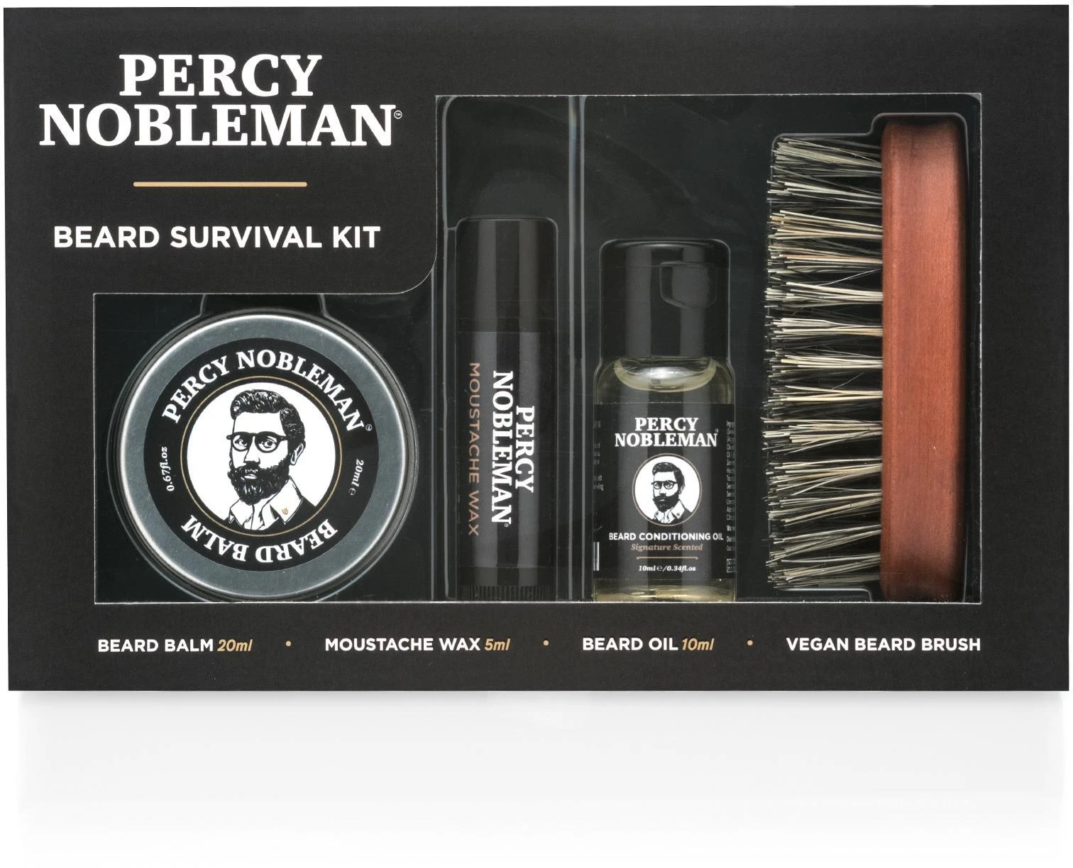 Percy Nobleman Beard Survival Kit Barzdos priežiūros rinkinys, 1vnt