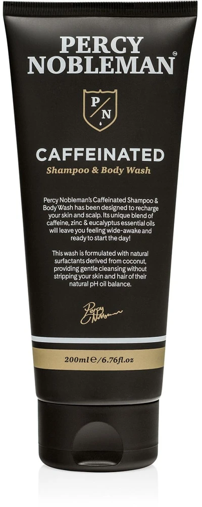 Percy Nobleman Coffeinated Šampūnas and Kūno prausiklis Šampūnas ir kūno prausiklis su kofeinu, 200 ml