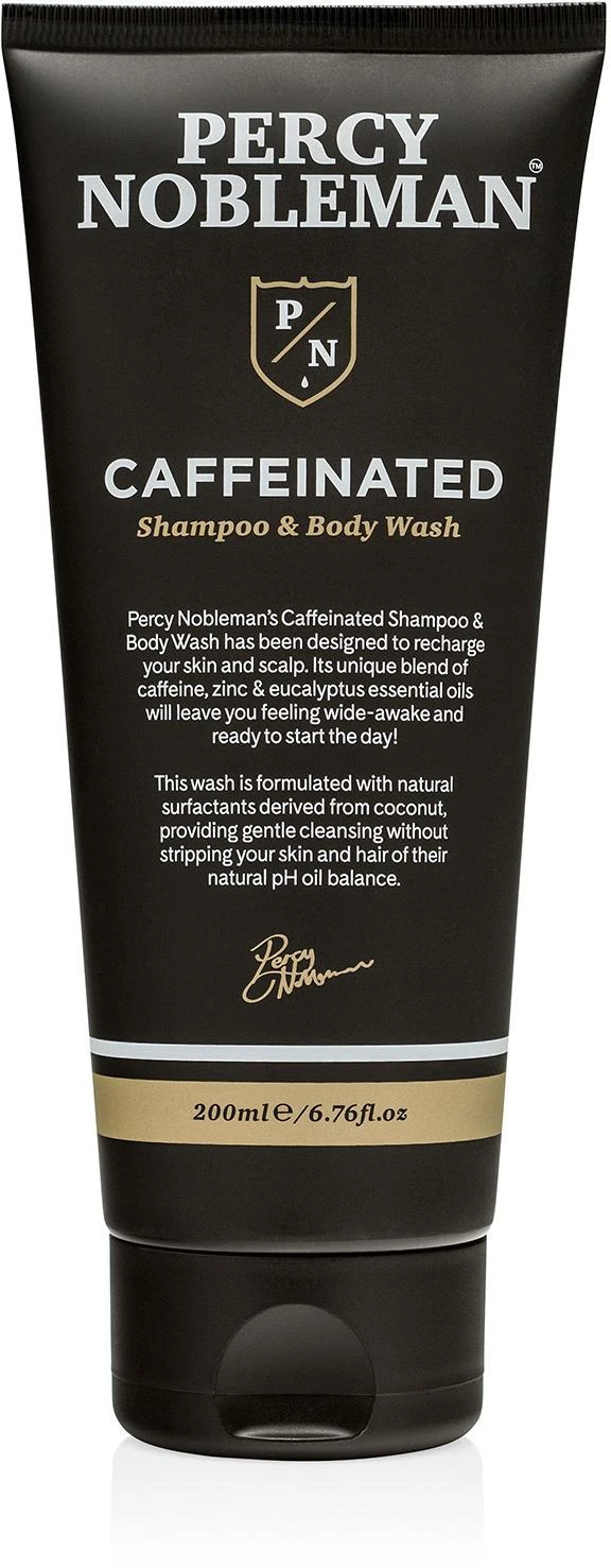 Percy Nobleman Coffeinated Šampūnas and Kūno prausiklis Šampūnas ir kūno prausiklis su kofeinu, 200 ml
