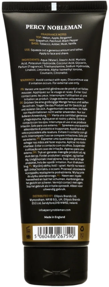 Percy Nobleman Shaving Kreminis skutimosi kremas, 125 ml