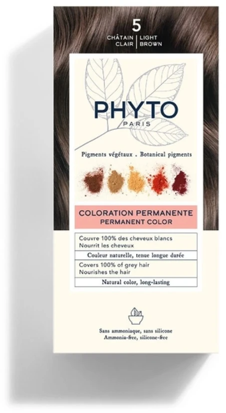 Phyto Hair Colour plaukų dažai, atspalvis: 5 šviesiai rudas, 180 g