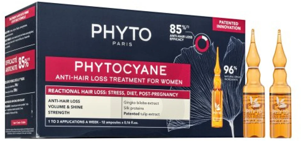 Phyto PhytoCyane reakcinio poveikio plaukų slinkimo priemonė moterims, 60 ml