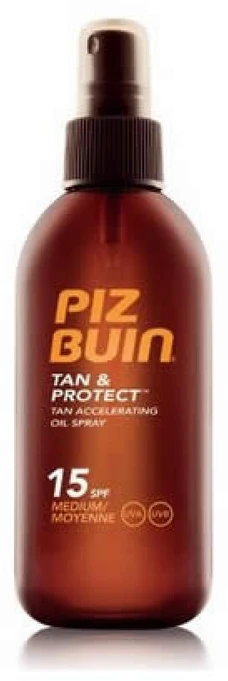 Įdegį skatinantis apsauginis purškiklis Piz Buin Tan And Protect Tan Accelerating Oil Spray, SPF 15, 150 ml
