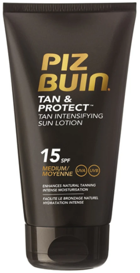 Įdegį spartinantis apsaugos nuo saulės losjonas Piz Buin Tan And Protect, SPF 15, 150 ml