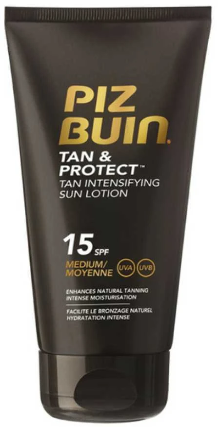 Įdegį spartinantis apsaugos nuo saulės losjonas Piz Buin Tan And Protect, SPF 15, 150 ml