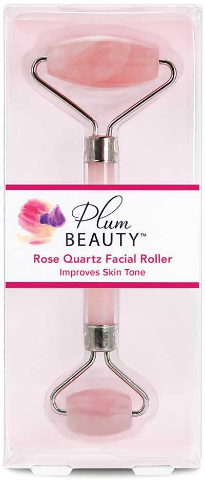 PlumBeauty Facial contour roller - rose quartz (Rose Quartz Facial Roller)