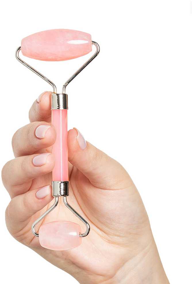 PlumBeauty Facial contour roller - rose quartz (Rose Quartz Facial Roller)