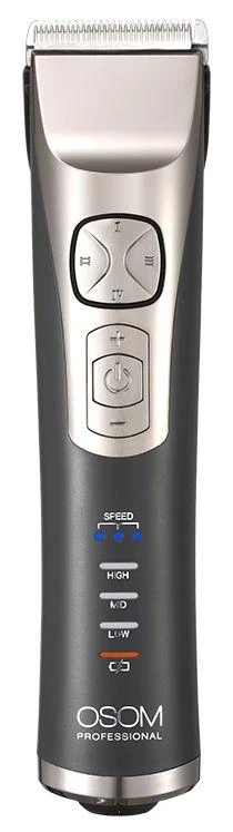 OSOM Professional Hair Clipper P9 profesionali plaukų kirpimo mašinėlė, ličio jonų baterija, 100-240V, 50/60 Hz, pilkos spalvos