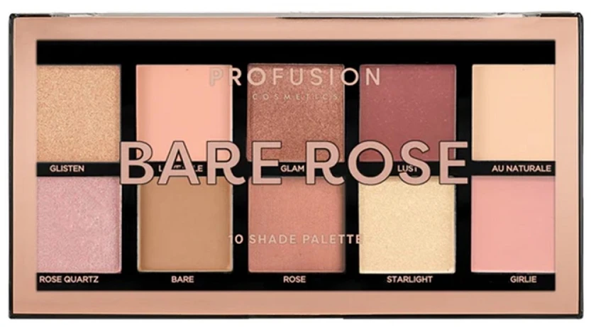 Profusion Cosmetics Profusion 10 Shade Palette Bare Rose, 16 g