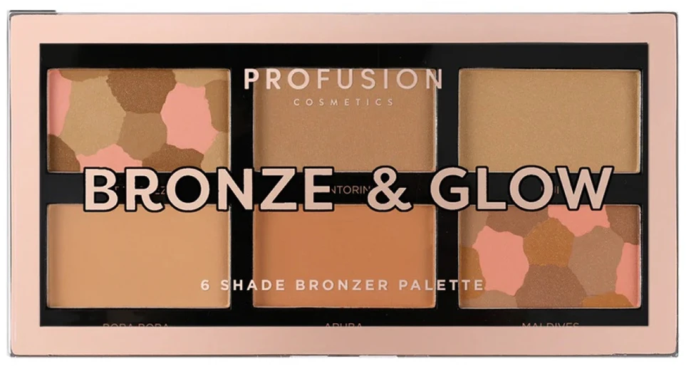 Profusion Cosmetics Profusion 6 Shade Bronzer Palette Bronze & Glow, 15.6 g