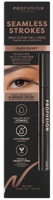 Profusion Cosmetics Seamless Strokes Long Lasting & Defining Gel Akių apvadas Dark Roast 0.05 g