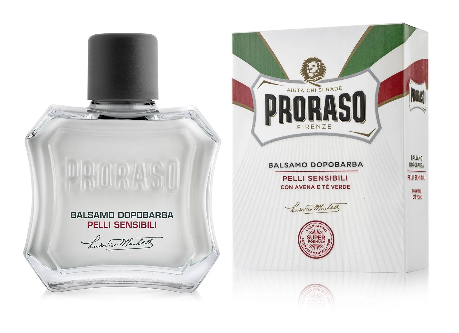 Jautrios odos balzamas po skutimosi Proraso White Line After Shave Balm, 100 ml