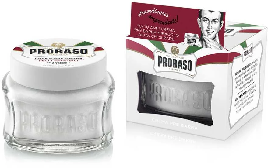 Proraso Sensitive Skin Pre Shave Cream Kremas prieš skutimąsi, 100 ml aprašymas - Prekės nuotrauka