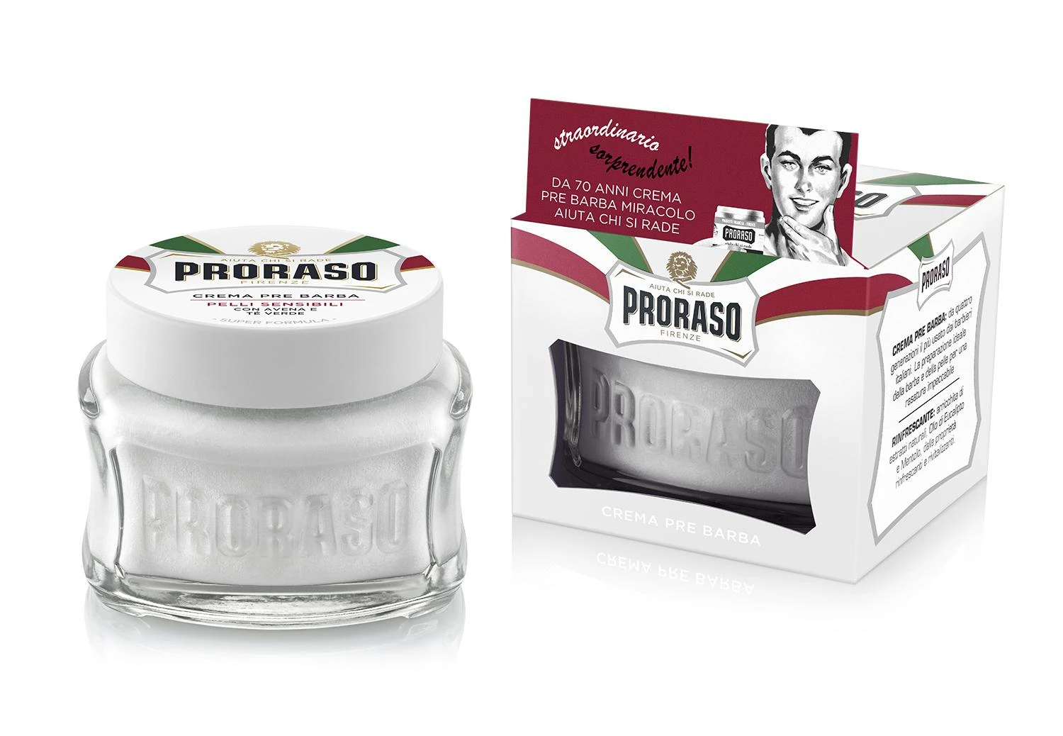Proraso Sensitive Skin Pre Shave Cream Kremas prieš skutimąsi, 100 ml