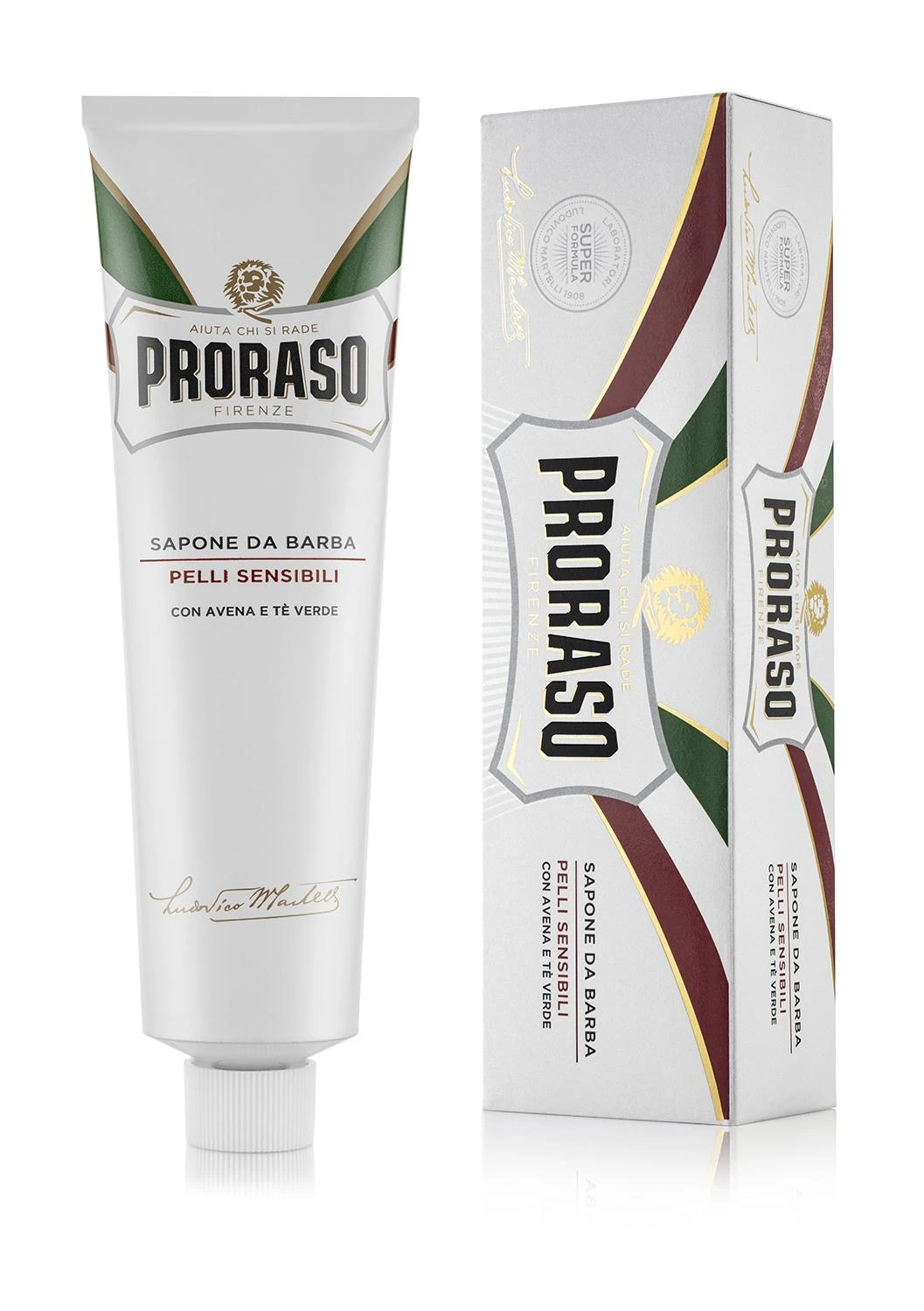 Raminantis skutimosi kremas jautriai odai, Proraso Baltas Line Shaving, 150 ml