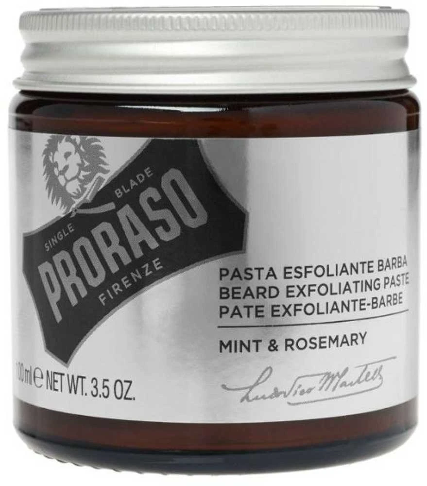 Proraso Beard Exfoliating Scrub Mėtų ir rozmarinų aromato barzdos šveitiklis, 100 ml