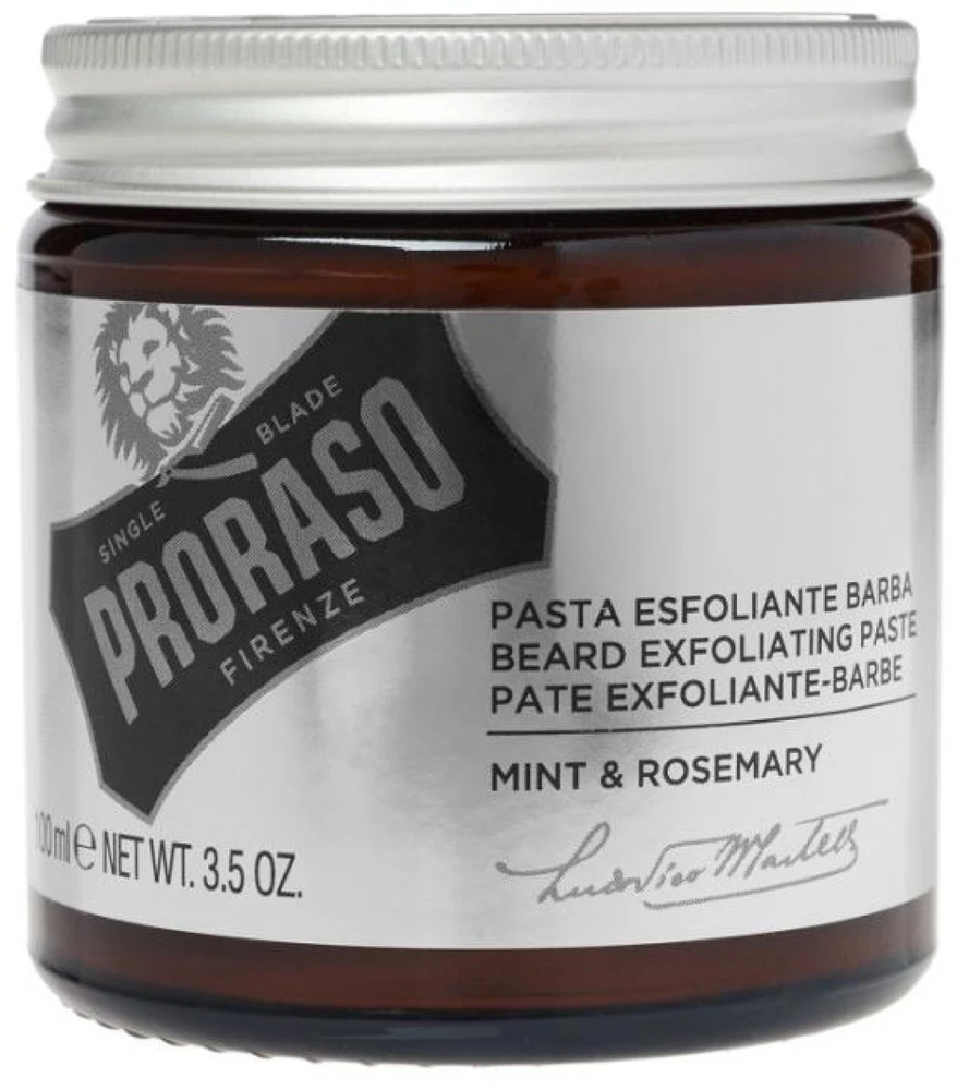 Proraso Beard Exfoliating Scrub Mėtų ir rozmarinų aromato barzdos šveitiklis, 100 ml