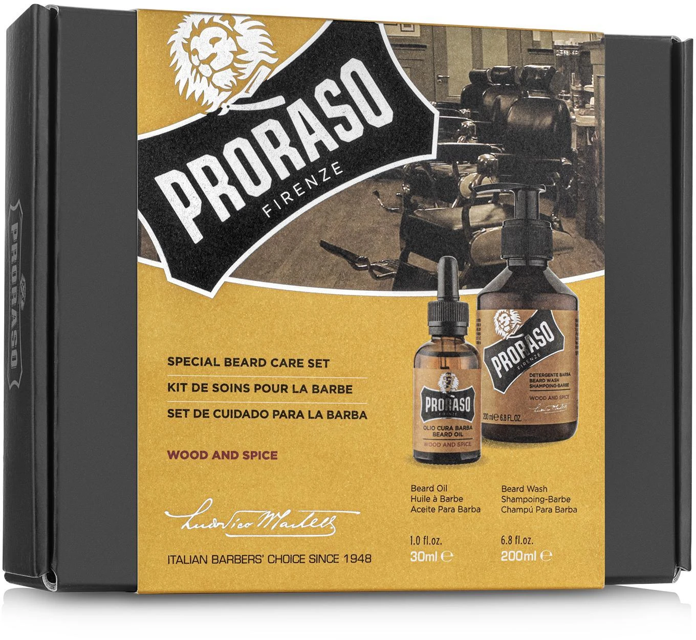 Barzdos priežiūros rinkinys Proraso Duo Pack Wood & Spice Beard Oil & Shampoo, 1vnt