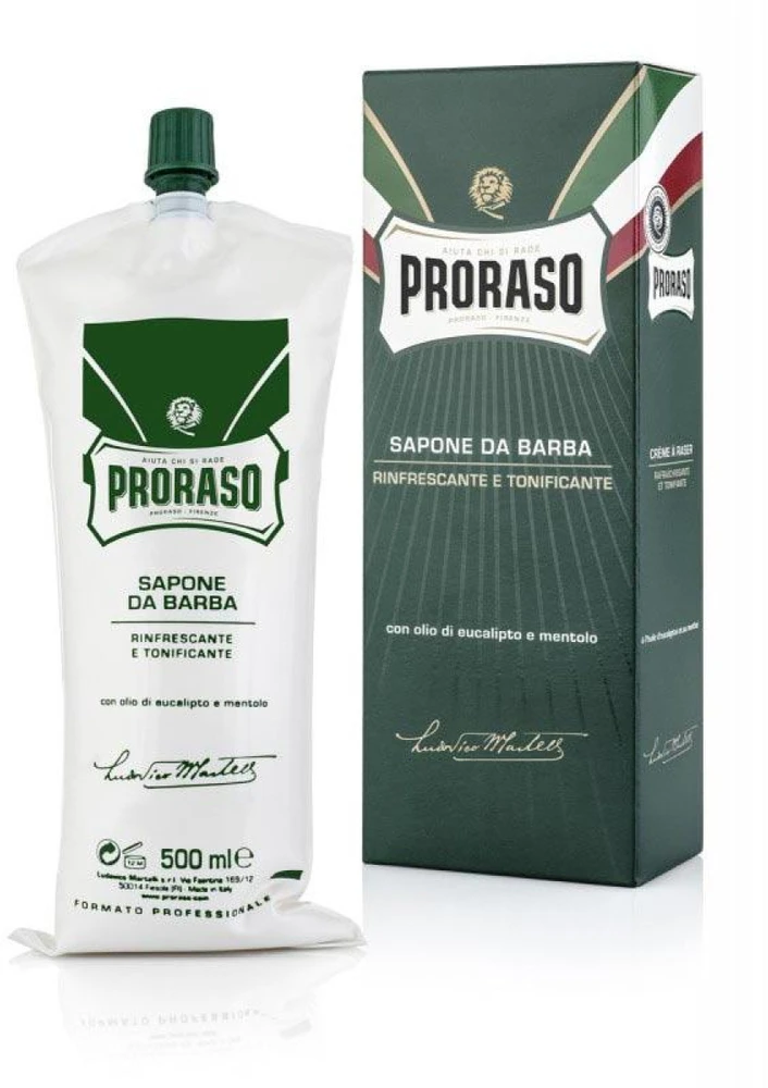 Proraso Green Line Shaving Cream Gaivinantis skystas skutimosi kremas, 500 ml