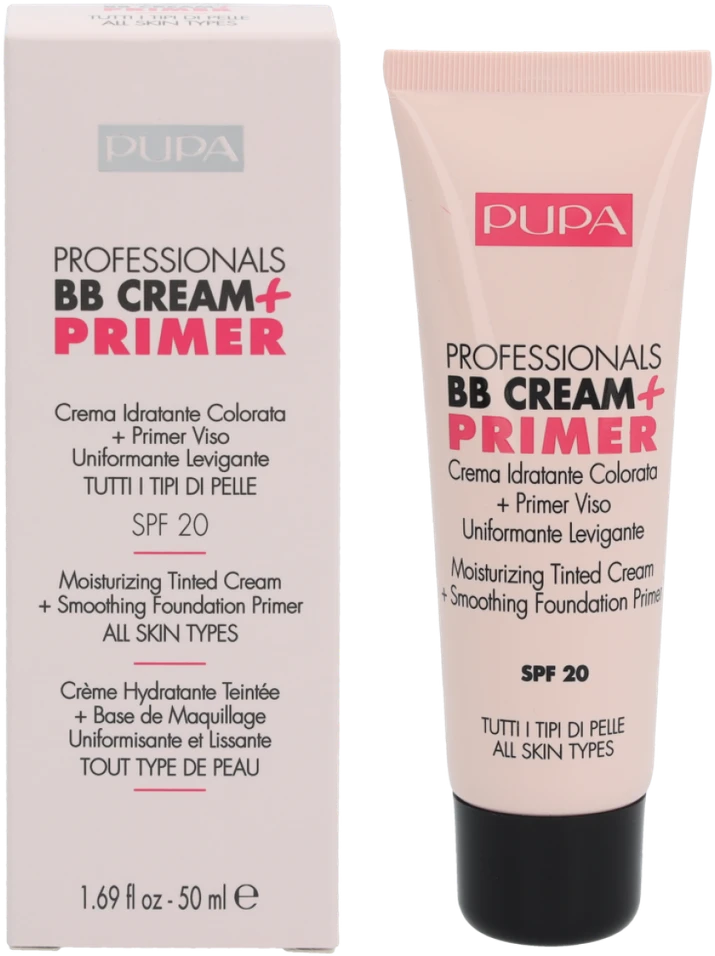 Pupa Milano Pupa Pupa Professionals BB Kreminis + Primer SPF20 #002 Sand - All Skin Types, 50 ml