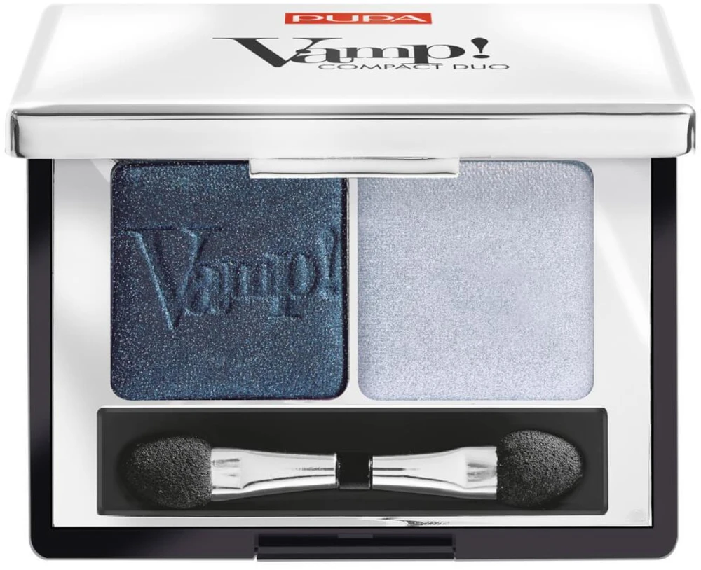 Pupa Milano Pupa Vamp! Compact Duo Eyeshadow akių šešėliai, atspalvis: 012 Magnetic Mėlyna, 2.2 g