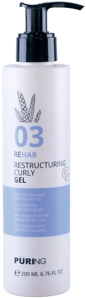 PURING 03 Rehab Restructuring Skirtas garbanotiems plaukams Gel plaukų gelis, 200 ml