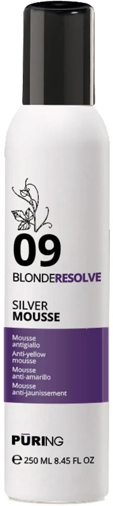 PURING BlondeResolve Sidabrinis Mousse plaukų putos, 250 ml