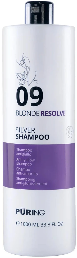 PURING 09 BlondeResolve Sidabrinis Šampūnas plaukų šampūnas, 1000 ml