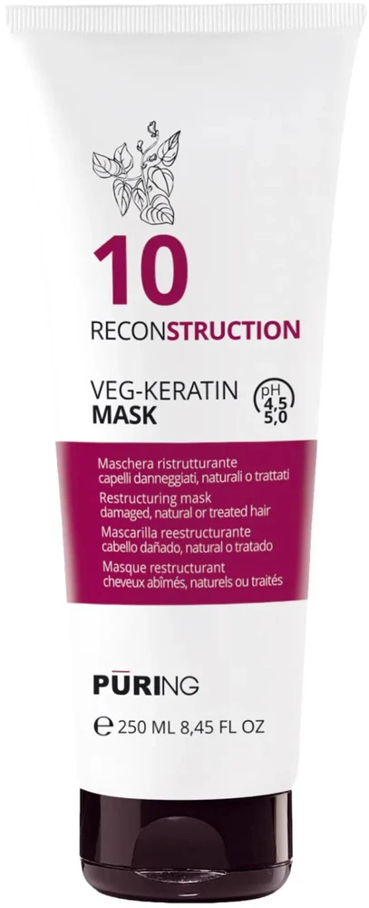 PURING 10 Reconstruction Veg-Keratin Mask plaukų kaukė, 250 ml
