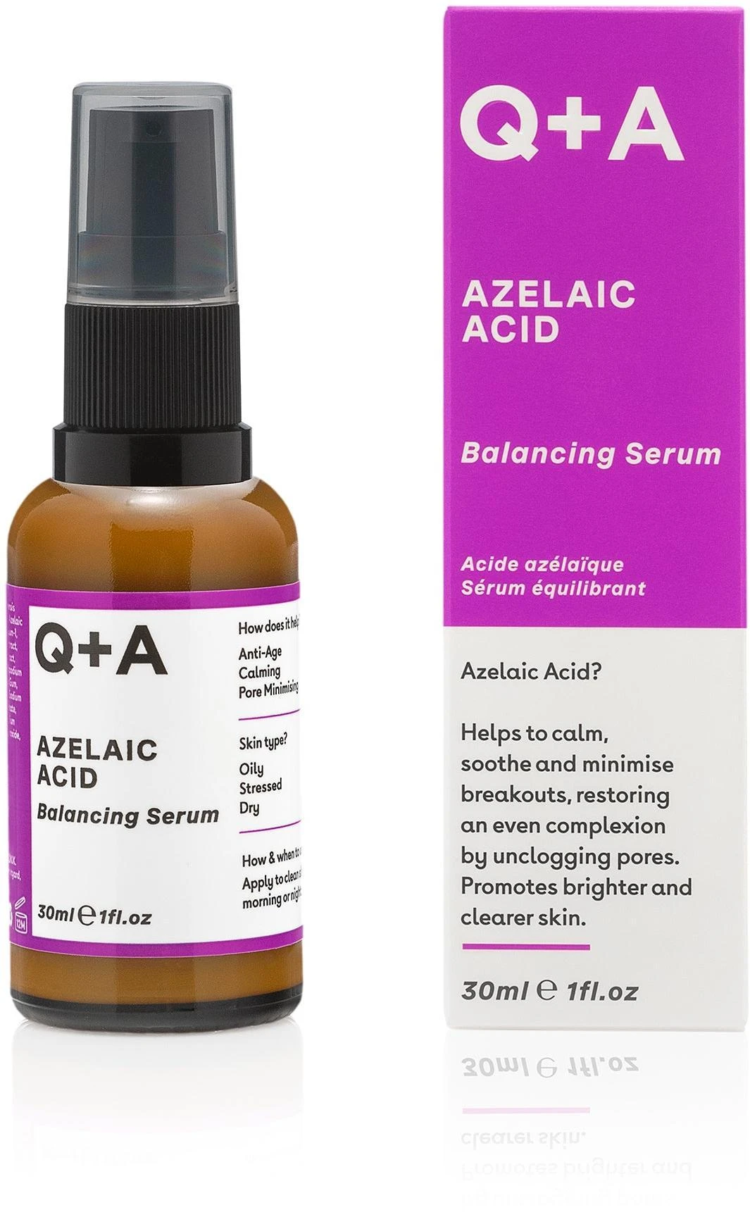 Q+A Azelaic Acid Balancing Serum Odą balansuojantis veido serumas, 30 ml