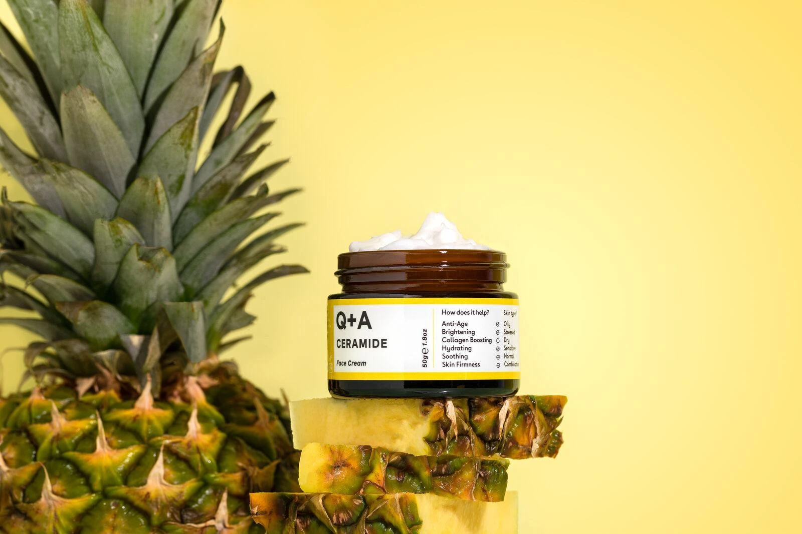 Q+A Ceramide Barrier Defence Face Kreminis Veido kremas su keramidais, 50g