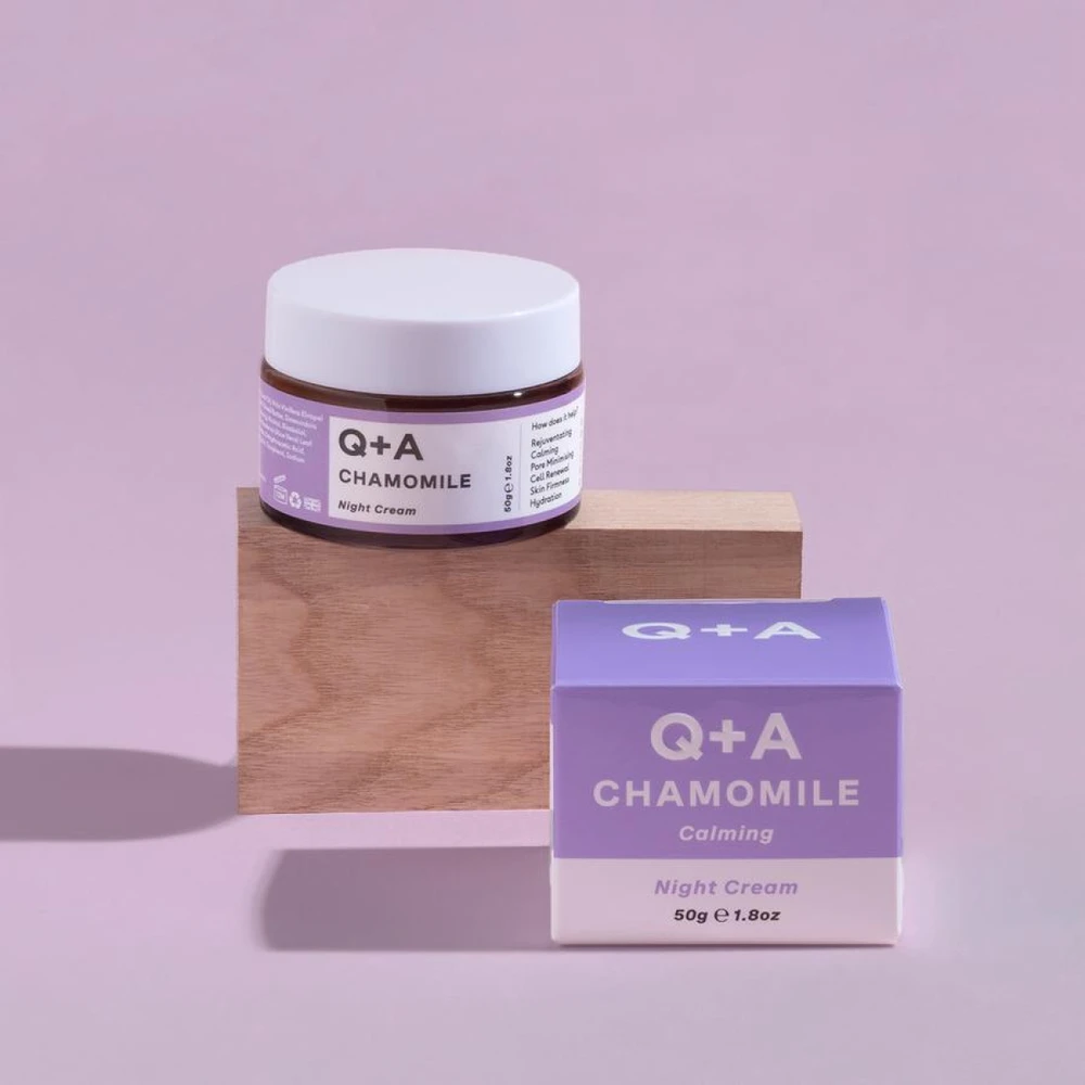 Q+A Chamomile Night Kreminis Raminamasis naktinis veido kremas, 50g