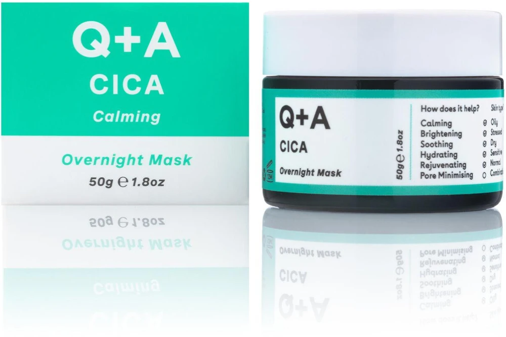 Q+A Cica Calming Overnight Mask raminamoji naktinė veido kaukė, 50 g