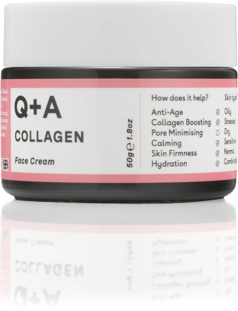 Q+A Collagen Anti-Age Face Kreminis Veido kremas su kolagenu, 50 ml