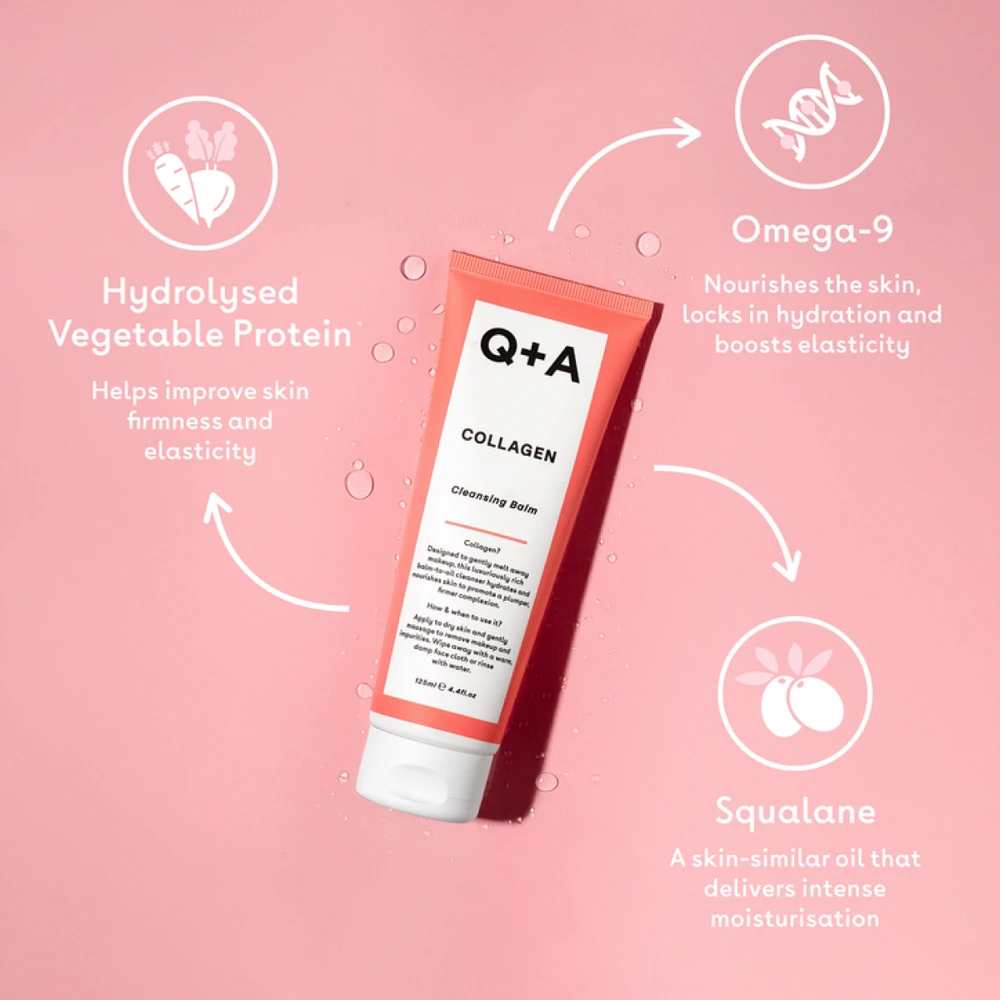 Q+A Collagen Cleansing Balm valomasis veido balzamas, 125 ml